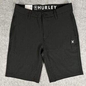Hurley All Day Hybrid Quick Dry 4-Way Stretch Reflective Short Size 30 Black New